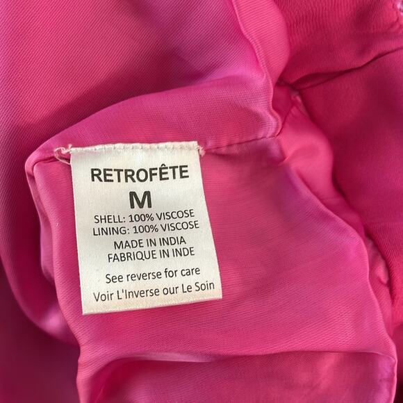 Retrofete Torin Fuchsia Pink Sequin Feather Hem Mini Dress Size Medium - Picture 10 of 10